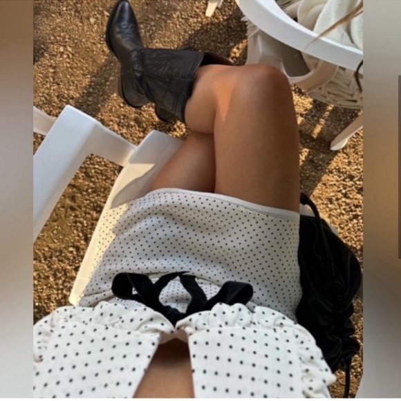 Reformation Kaylia Dress bow polka dot mini dress - Picture 3 of 9